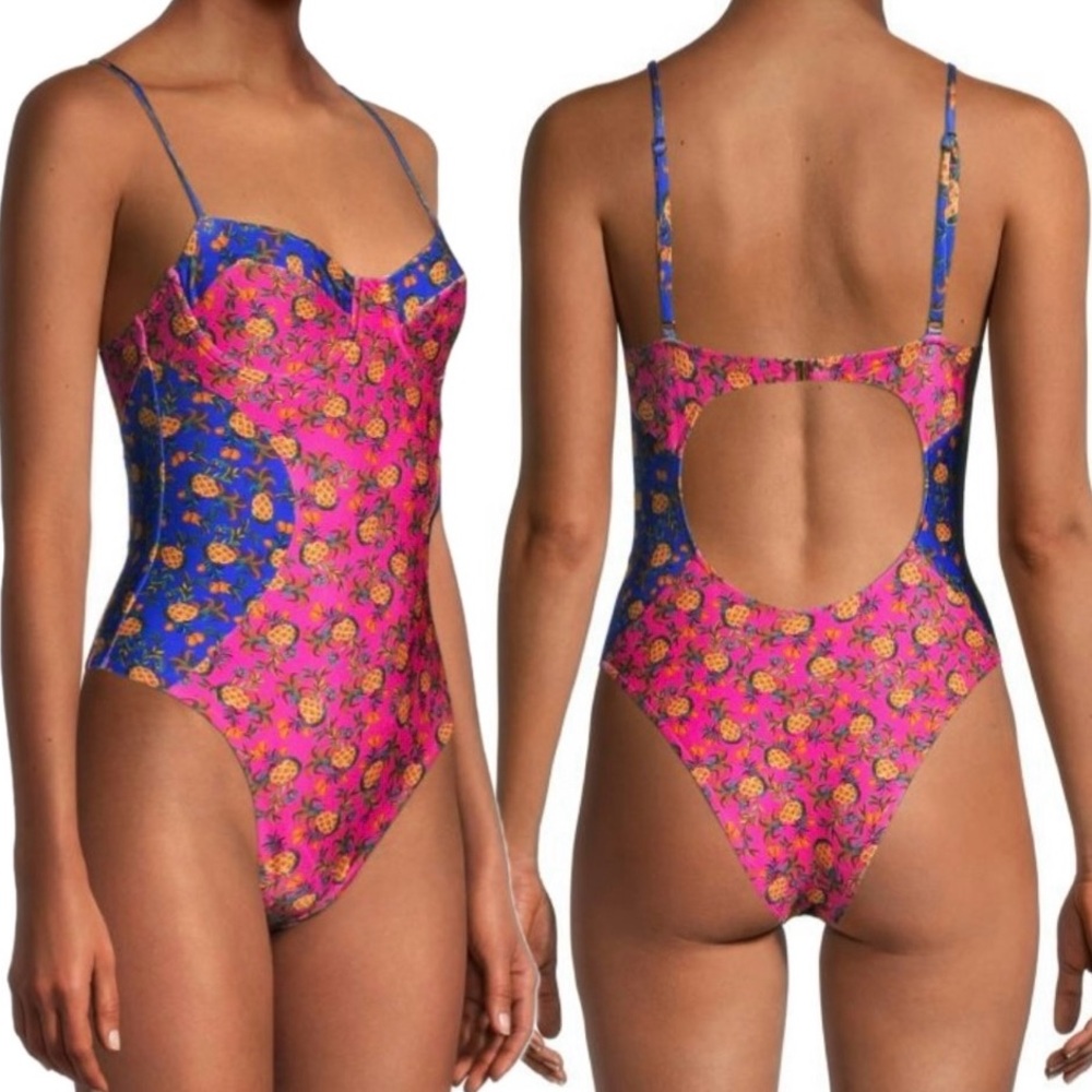 Farm Rio Fruit Dot One-Piece Swimsuit - Large - NWT